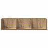 vidaXL CD-wandschap 75x18x18 cm bewerkt hout artisanaal eikenkleurig