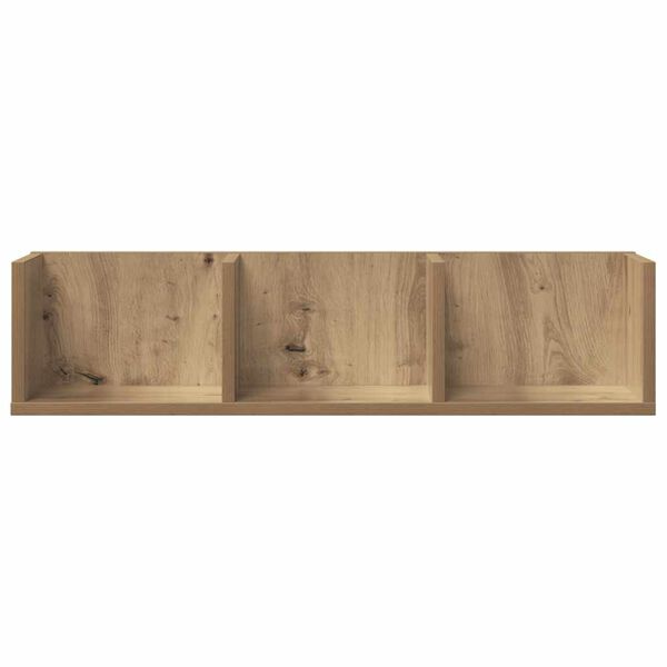 vidaXL CD-wandschap 75x18x18 cm bewerkt hout artisanaal eikenkleurig