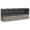 vidaXL 7-delige Loungeset met kussens poly rattan grijs