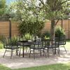 vidaXL Tuin eettafelset 7 pcs Zwart poly rattan