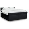 vidaXL Boxspring met matras stof zwart 180x200 cm