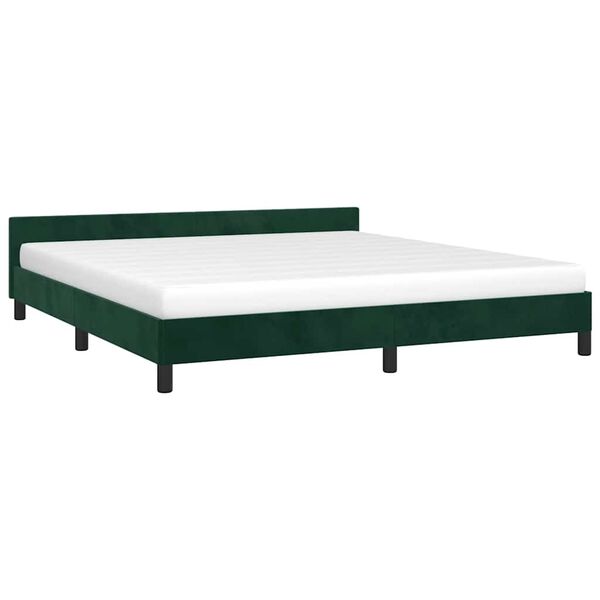 vidaXL Bedframe zonder matras 180x200 cm fluweel donkergroen