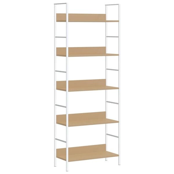 vidaXL Boekenkast 5 schappen 60x27,6x158,5 cm bewerkt hout eikenkleur