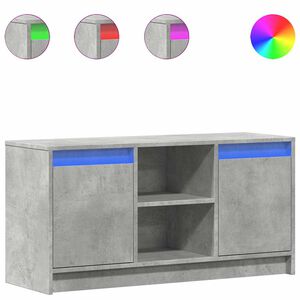 vidaXL Tv-meubel met LED 100x34x50 cm bewerkt hout betongrijs