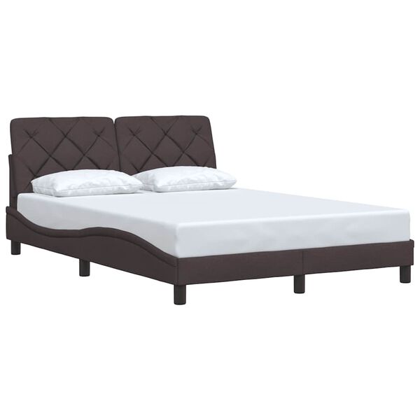 vidaXL Bedframe zonder matras stof donkerbruin 140x200 cm