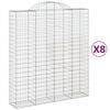 vidaXL Schanskorven 8 st gewelfd 200x50x220/240 cm ijzer