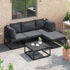 vidaXL Tuin Sofa Set met kussen 4 pcs Zwart Aluminium