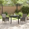 vidaXL Tuin eettafelset met kussen 3 pcs Grijs poly rattan