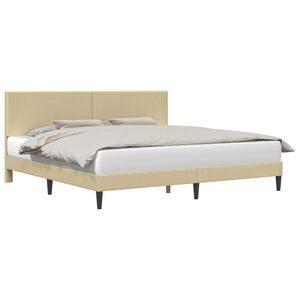 vidaXL Bedframe Lichtgroen Grijs 200 x 200 cm Katoen Stof