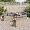 vidaXL Tuin Sofa Set met kussen 9 pcs Beige Poly riet