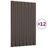 vidaXL Dakpanelen 12 st 60x36 cm gegalvaniseerd staal bruin