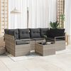 vidaXL Tuin Sofa Set met kussen 7 pcs Licht Grijs en Donker Grijs