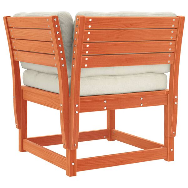 vidaXL 7-delige Loungeset met kussens massief grenenhout wasbruin