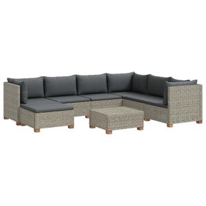 vidaXL 8 st Rieten Loungeset met Kussens GENDT Natuurlijk rattan