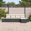 vidaXL Bankstel met kussen 5 pcs poly rattan