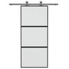 vidaXL Schuifdeur 90x205 cm gehard glas en aluminium zwart