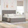 vidaXL Opbergbed met LED met matras Taupe 180 x 200 cm Polyester