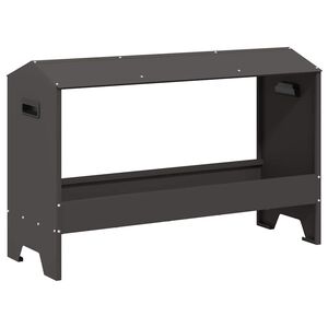 vidaXL Kippen voederbak Zwart 81 x 32 x 53,5 cm Koudgewalst Staal