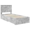 vidaXL Bedframe met hoofdeinde Beton Grijs 100 x 200 cm Bewerkt hout