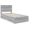 vidaXL Bedframe met lade Grijs Sonoma 100 x 200 cm Ingenieurshout