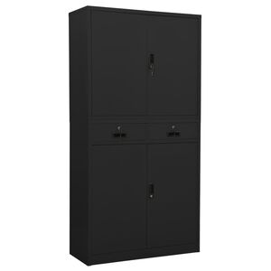 vidaXL Kantoorkast 90x40x180 cm staal antracietkleurig