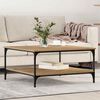 vidaXL Salontafel artisanaal eikenkleurig 80 x 80 x 40 cm Bewerkt hout