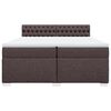 vidaXL Boxspring met matras stof donkerbruin 200x200 cm