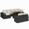 vidaXL 11-delige Loungeset met kussens poly rattan zwart