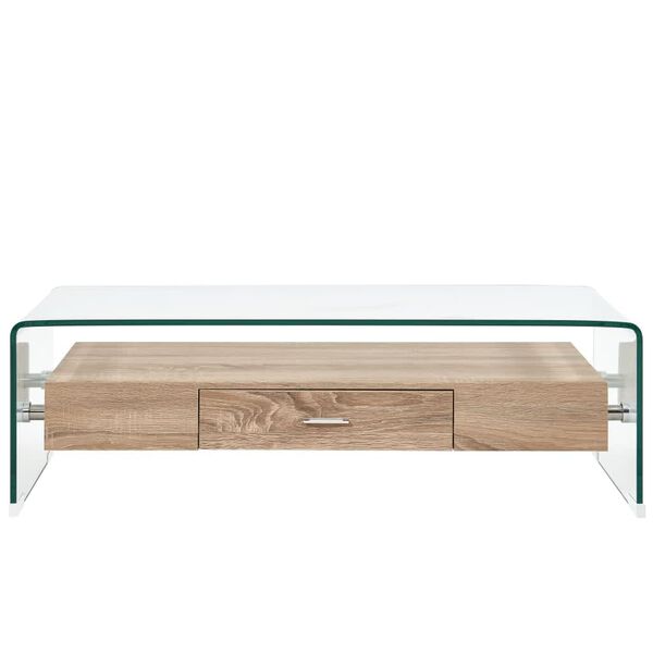 vidaXL Salontafel 98x45x31 cm gehard glas transparant