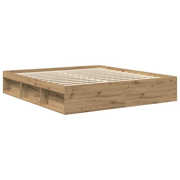 vidaXL Bedframe zonder matras 200x200 cm spaanplaat artisanaal