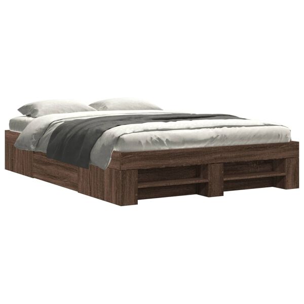 vidaXL Bedframe zonder matras bewerkt hout bruin eikenkleur 140x200 cm