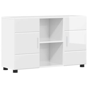 vidaXL Dressoir met plank FLORIN Hoogglans wit 88,5 x 30,5 x 55,5 cm