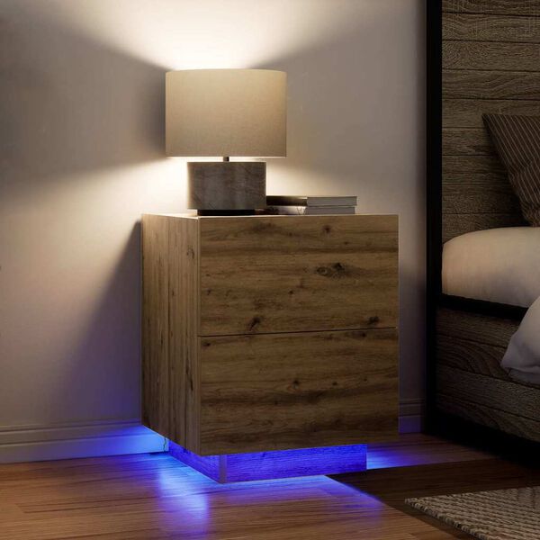 vidaXL Nachtkastje met lade Artisan Eiken 45 x 40 x 55 cm Bewerkt hout