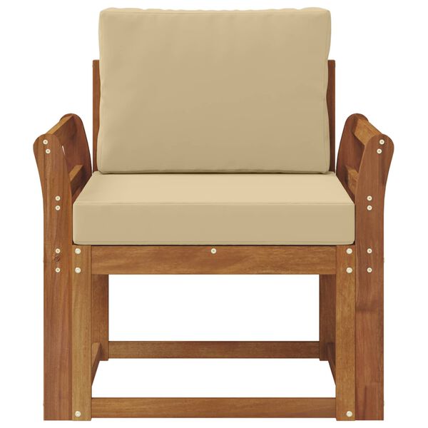 vidaXL Tuinbank Massief Acaciahout en Polyester Naturel