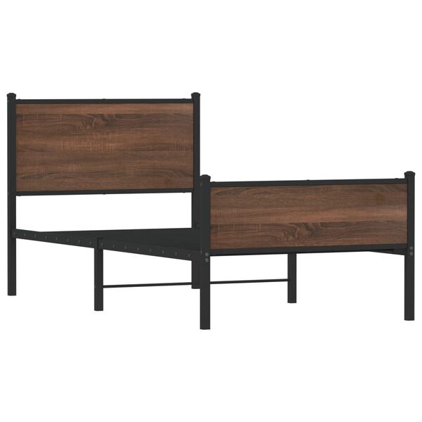 vidaXL Bedframe zonder matras metaal bruin eikenkleurig 90x190 cm