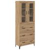 vidaXL Highboard Artisan Eiken 69,5 x 34 x 180 cm Bewerkt hout