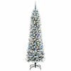 vidaXL Kunstkerstboom met 300 LED Wit 210 cm PVC en Metaal en Plastic
