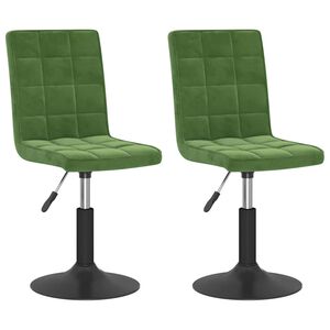 vidaXL Eetkamerstoelen draaibaar 2 st fluweel donkergroen