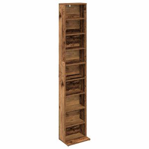 vidaXL CD Kast Oud hout 33 x 23,5 x 175 cm Bewerkt hout