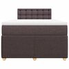 vidaXL Boxspring met matras stof donkerbruin 120x190 cm