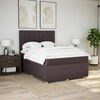 vidaXL Boxspring met matras stof donkerbruin 140x190 cm