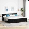 vidaXL Boxspringbed met matras met hoofdeinde Zwart 200 x 200 cm Stof