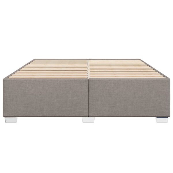vidaXL Bedframe zonder matras stof taupe 200x200 cm