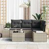 vidaXL Tuin Sofa Set 5 pcs Lichtgrijs poly rattan