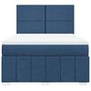 vidaXL Boxspring met matras stof blauw 140x200 cm