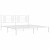 vidaXL Bedframe met hoofdbord metaal wit 180x200 cm