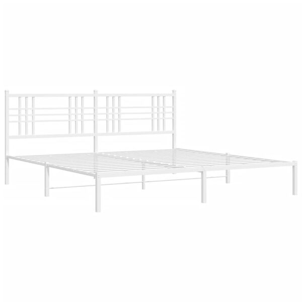 vidaXL Bedframe met hoofdbord metaal wit 180x200 cm