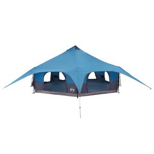 vidaXL Gezinstent 18-persoons Blauw 185T Polyester met PU Coating