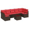 vidaXL Tuin Sofa Set 8 st 7-Aantal zitplaatsen Beige en Rood