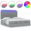 vidaXL Ottoman bed met matrassen en LED's 200x200cm stof lichtgrijs